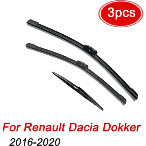 MIDOON Wiper Front & Rear Wiper Blades For Renault Dacia Dokker 2016 2017 2018 2019 2020 Windshield Windscreen Window 22"16"10"