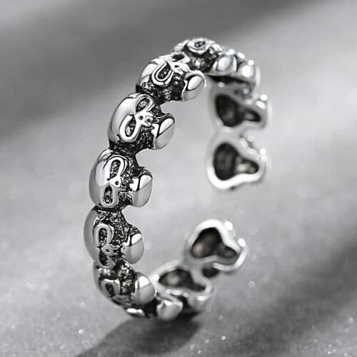 SHQIYAYI Skull Retro Punk Rings Fashion Jewelry High Quality Men Women Accessories Anniversary Gift Charm Party 052