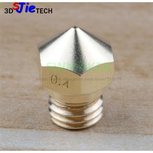 2pcs MK10 Extruder replacement Nozzle brass M7 thread for Flashforge Creator pro D4/I3 Dremel 3D Printer 0.3mm/ 0.4mm ~1.0m