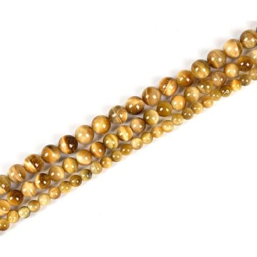 Golden Tiger Eyes Stone Round Beads 6/8/10/12mm Created For DIY Charm Jewel Bracelet 15inch Loose Beads H257