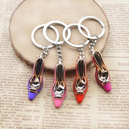 1PCS Cute cartoon keychain high heel key ring chain bag pendant car pendant For Women Jewelry YS-253