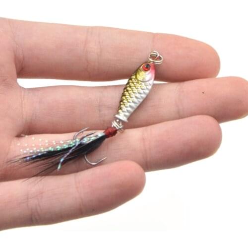 1Pcs Fishing Lures Feather Lead Fish 3cm 4.8g VIB winter Wobblers Artificial Fishing Tackle With Hooks For All Water Baits Pesca