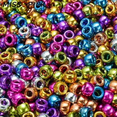 6*9mm 100pcs Acrylic Beads Bright Color Round Shape Loose Spacer Beads for Jewelry Making DIY Bracelet Accessories Wholesale