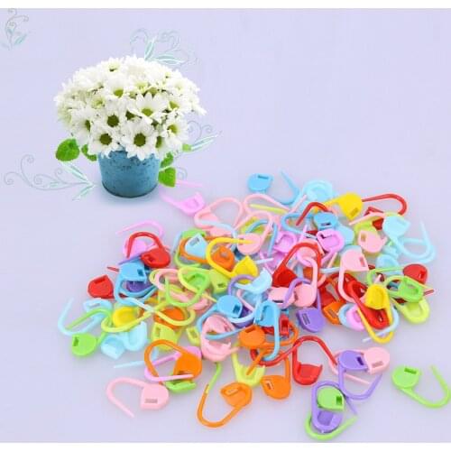 100Pcs/set Colorful Plastic Knitting Needles Crochet Locking Stitch Markers Crochet Hook Latch Knitting Clip Sewing Tools