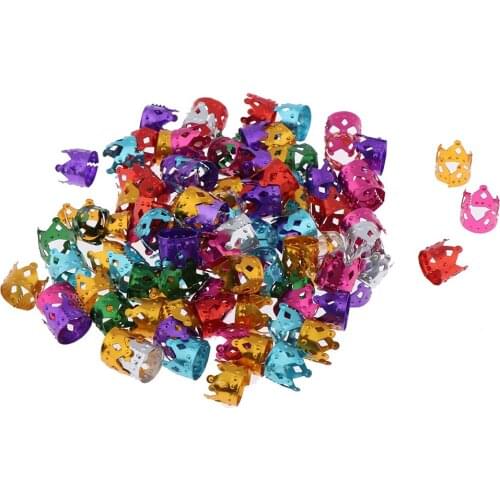 100pcs Hair Cuffs Aluminum Beads For DIY Hairstyle Braids Ponytail