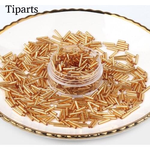 140pcs Czech Tube Seed Beads 2mm Charms Silverline Spacer Beads Puzzles For Jewelry Making DIY Bracelet Necklace Findings