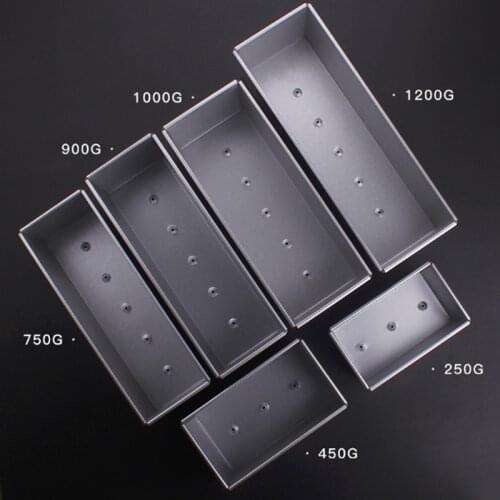 250g/450g/750g/900/1000/1200g Aluminum Alloy Toast boxes Bread Loaf Pan cake mold baking tool with lid