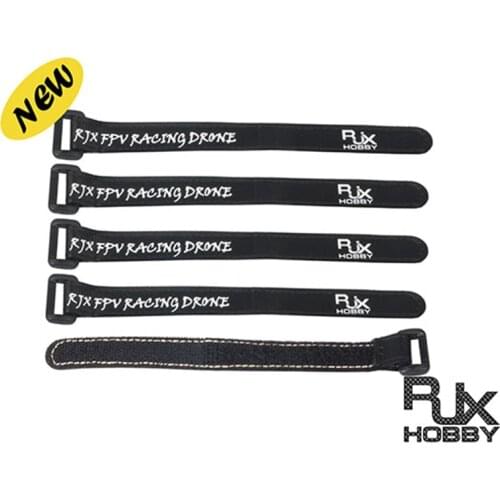 5Pcs High Strength Non-Slip Magic Tape Battery fasteners Straps 200mmx20mm for RC Multirotor FPV Quadcopter Racing Drone Black