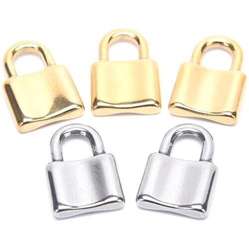 5PCS Stainless Steel Lock Pendant Charms Pad Lock Charms Fit DIY Handmade Necklace Bracelet Pendants Jewelry Making Accessories