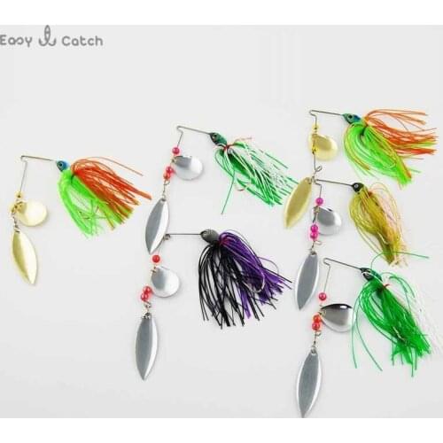 6pcs Hard Metal Rubber Jig Fishing Lures Saltwater Fishing Buzz Spinner Artificial Bait For Bass Rubber Jig Skirts With Spoon