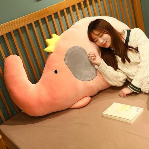 80cm New Style Fat Elephant Plush Toys Pillow Stuffed Animal Cushion Dolls Kid Baby Bithday Gift Pink Gray