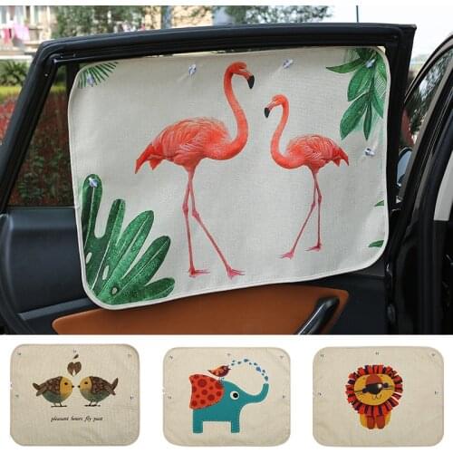1pc 70*50cm Car Cartoon Curtain Cover Sun Blocking Auto Curtain Side Blocking sucker Sunshade Curtain for Children