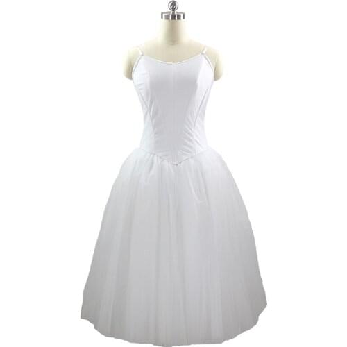 White Fairy Ballet Long Tutu Dress Girls Professional Ballet Tutu Romantic Tutu Ballet Stage Costume whiteout Decoretion