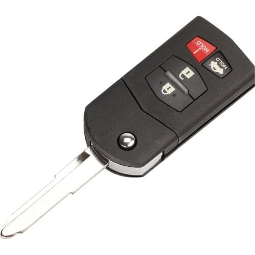 Bilchave 5pcs For Mazda 3 5 6 RX-8 MX-5 CX-5 Miata CX-7 CX-9 05-1 Fob 4 Buttons Flip Remote Car Key Shell With Blade Replacement