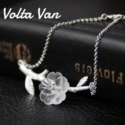 Volta Van 2021 New Charm Bracelets 925 Sterling Silver Natural Crystal Trendy Hand Carved Fine Jewelry Gift Silver Bracelet