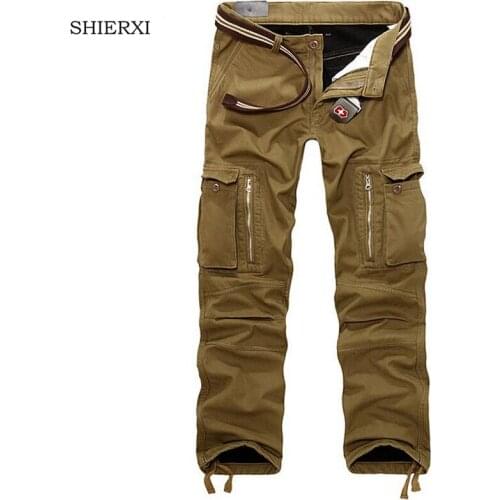 New Warm Winter Mens Cargo Pants Casual Mens Pant Multi Pocket Military Overall for Men Outdoors Long Trousers