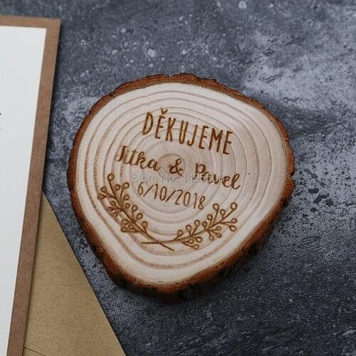 Wooden slice save the date Magnet, rustic wedding Magnets, leaf laurel Magnet,garden wedding favors, engraved save the date