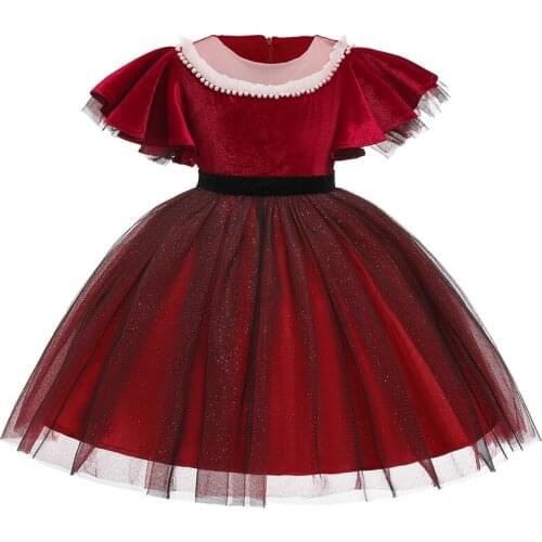 3-10 Years Summer Carnival Red Tutu Dress Girl Kids Dresses For Girls Clothes Gown Party Wedding Princess Dress Elegant Costumes