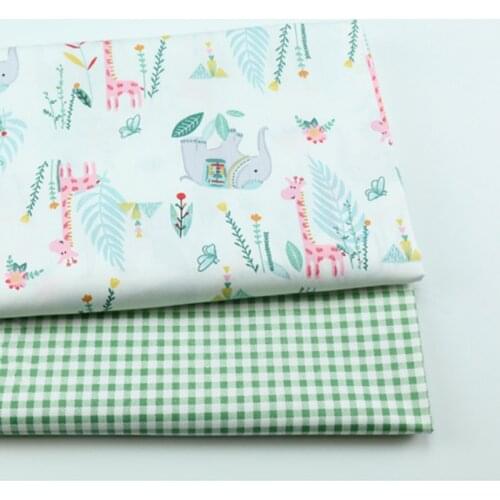 Baby&child Deer Elephant 100% Cotton Printed Fabric,DIY Bedding Textile Fabric,Sewing Quilting Fat Quarters Material
