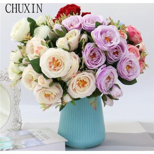 Hot Artificial flower wedding bouquet bliss rose Bride holding Home Decor photography props fake flowers Valentines Day present