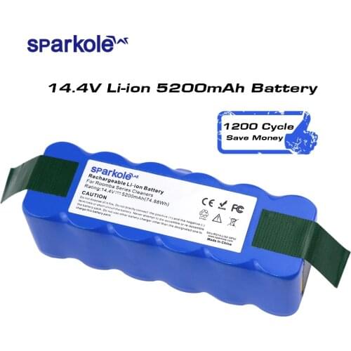 Sparkole 5.2Ah 14.4V Battery Li-ion Battery for irobot Roomba 500 600 700 800 Series 510 530 555 620 650 760 770 780 790 870 880