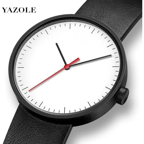 Mens Watches Top Brand Luxury Famous YAZOLE Quartz Watch Leather Waterproof Sport Mens Watch Clock Reloj Hombre Erkek Kol Saati