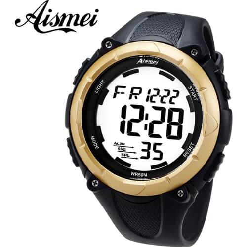 New Fashion 2018 Aismei Mens Sports Watches Mens Military led Watch Clocks Casual Rubber Wristwatches relogio masculino
