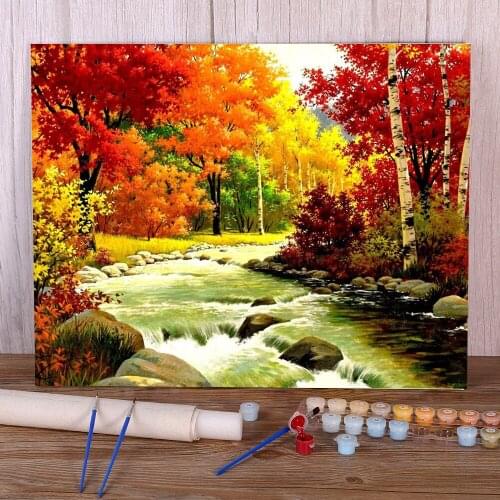 Landscape Sunset Coloring By Numbers Painting Kit Acrylic Paints 50*70 Boards By Numbers Decorative Paintings Handicraft