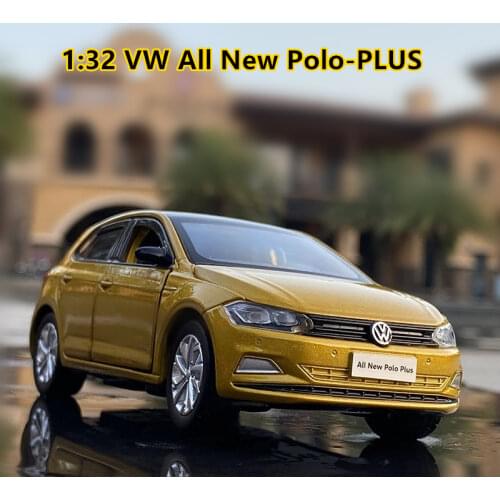 1/32 VW All New Polo-PLUS Simulation Toy Vehicles Model Alloy Children Toys Genuine License Collection Gift Off-Road Car Kids