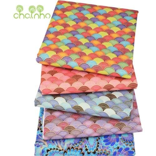 Printed Plain Cotton Fabric,Muti-Color Fish Scales,DIY Sewing Quilting Bronzing Material For Baby&Childrens Shirts,Skirts&Dress