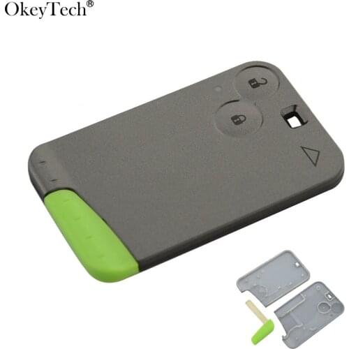 OkeyTech High Quality 2 button Remote Key Smart Car key Shell For Renault Key Logan Kangoo Espace Laguna 2 3 Key Card With Blade