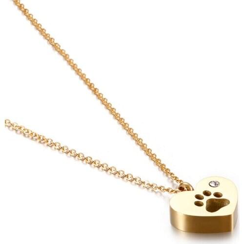 New jewelry cute animal cat paw sole hollow necklace dog footprint pendant necklace jewelry