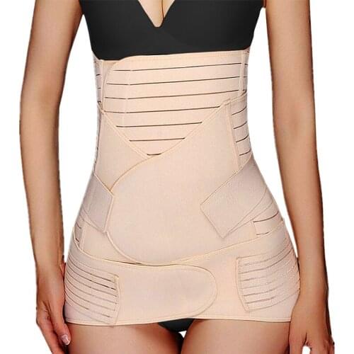 Postnatal C-Section Waist Trainer Pelvis Wrap Shapewear Tummy Band Girdle Corset Body Shaper 3 In 1 Postpartum Belly Belt