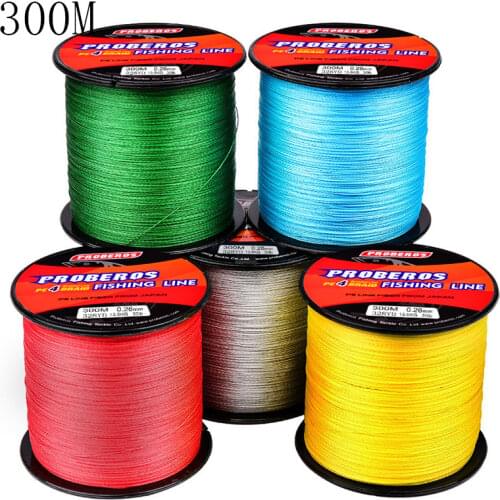 Proberos Fishline 4 stands 300M/328Yards Fishing Line 4 Weaves Braided Lines 6Lb PE Multifilamento De Pesca