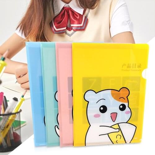 40pcs A4 Transparent Folder L-shaped Information Book Protector Plastic File Bag Stationery Presentation Folder File Folder
