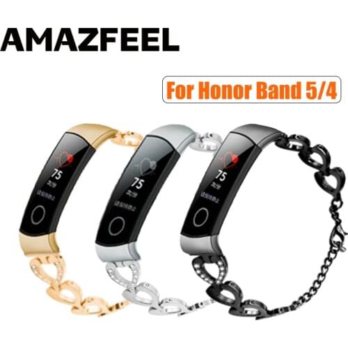 Metal Wrist Strap for Huawei Honor Band 5 4 Smart Wristband Strap Stainless Steel For Honor Band 5 4 Strap Wrist Bracelet