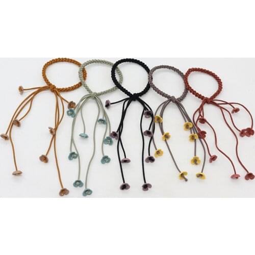 Tassels Small Flowers Scrunchies Ponytail For Women Hair Band Kid Children Rubber Band High Elasticity Hair Ring Rubber Band