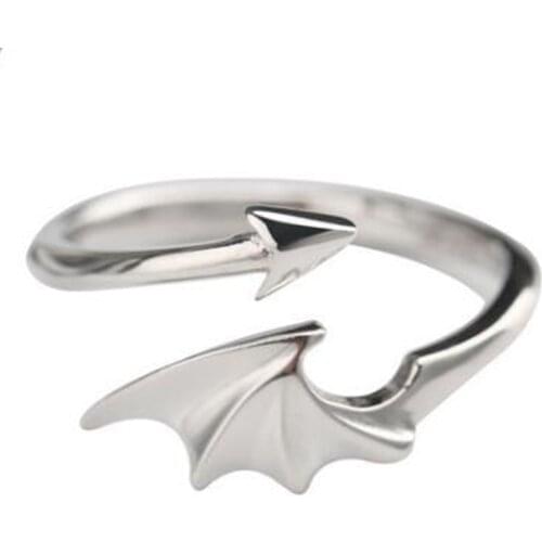 Silver Arrow mens and womens rings Punk Style Evil Vampire Rings Open Ring Halloween Party Jewelry Gift
