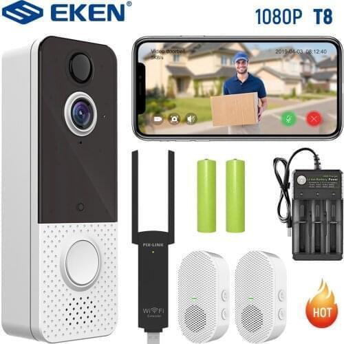 2021EKEN T8 Video Intercom Doorbell Wifi 1080p Wireless Intercom Door Bell Security Motion Sensor For Apartment Home Smart House