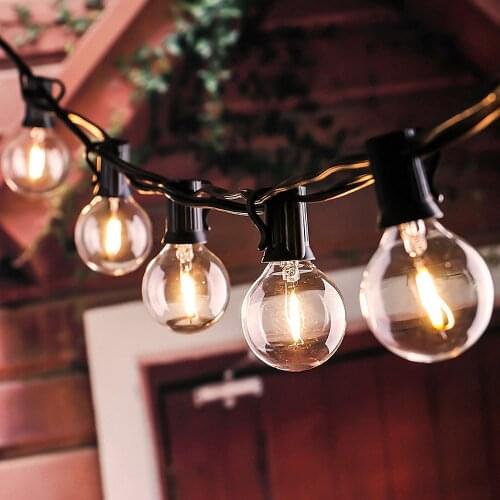 G40 Tungsten Wire/LED Lamp US/ EU and UK Standard Plug Indoor/Outdoor Hanging String Light Party illumination Decoration