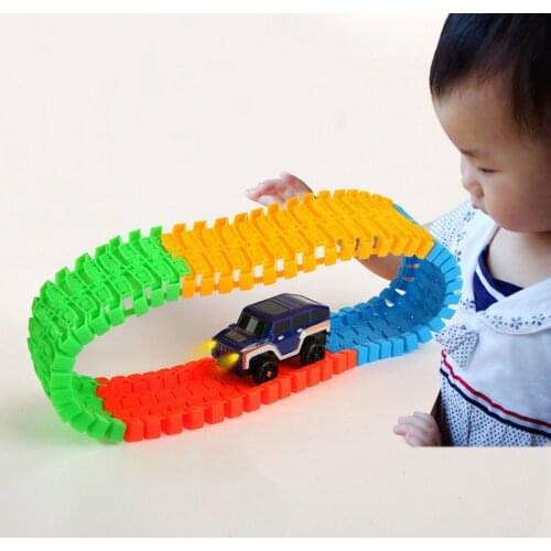 Magical Tracks Luminous Racing Track Car With Colored Lights DIY Plastic Glowing In The Dark Creative Toys For Kids