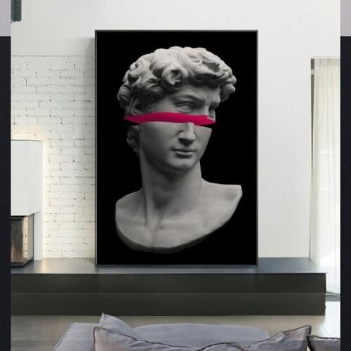 Funny Art Vaporwave Sculpture of David Canvas Art Posters and Prints Abstract David Canvas Paintings on The Wall Art Pictures