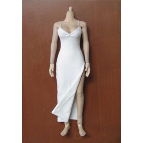 1/6 Female White Cheongsam Dress For 12" Action Figure Body Model Clothing Toys Accessory
