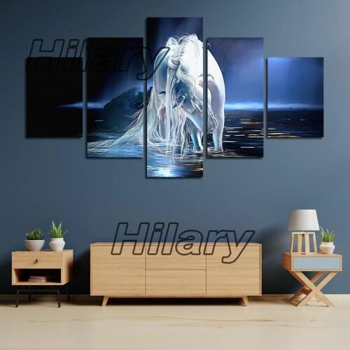 Animal Painting Moonlight In Hakuba Hd Print Painting Poster Home Living Room and Bedroom Wall Art Decoration Can Be Customized