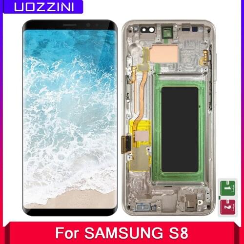 New And SUPER AMOLED S8 LCD For SAMSUNG Galaxy S8 G950 G950F Display Touch Screen Digitizer Assembly Replacement With/No Frame