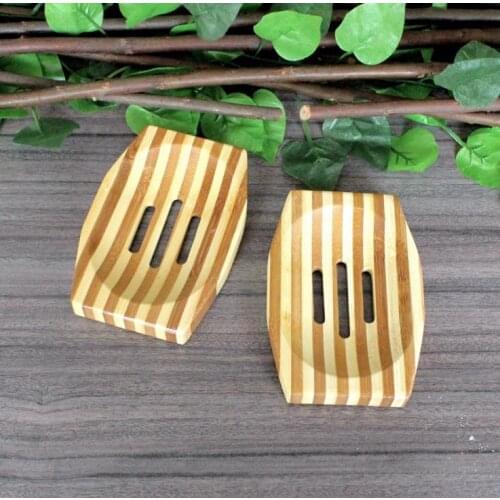 100pcs Wooden Soap Dishes Natural Wood Soap Box Bath Holder Trapezoid Soap Dish Soap Ecological Care Wholesale SN600