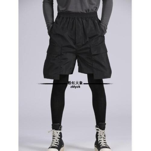 27-44 New 2020 Summer Side Pocket Shorts Nylon Casual Shorts Men Tide Multi-pocket Black Shorts Loose Plus Size Singer Costumes