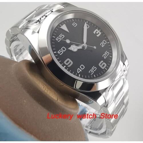 39mm Bliger mens watch black dial luminous hand saphire glass polished bezel Automatic wrist watch BA127