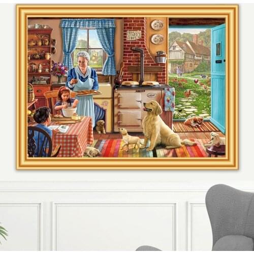 5D DIY Diamond Painting "Summer Village" Landscape Full Drill Square Diamond Embroidery Mosaic Picture Rhinestones Home Decor