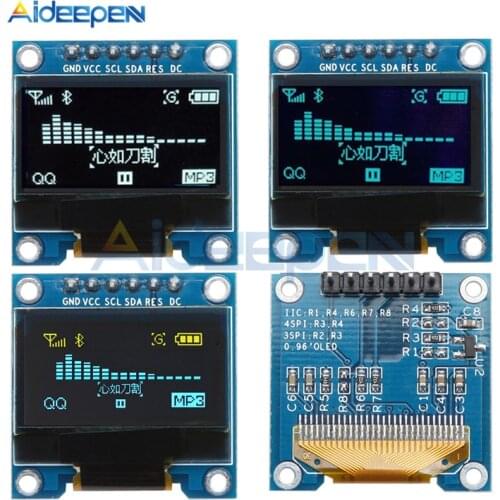 6Pin 0.96" White/Blue/Yellow 0.96 inch OLED 128X64 OLED Display Module 0.96" SSD1306 Driver IIC I2C Communicate For Arduino